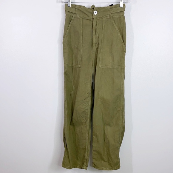 Zara women’s wide leg high rise cotton linen pants size 4 - Picture 2 of 8